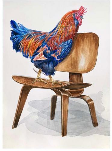 Rooster on chair, 2021